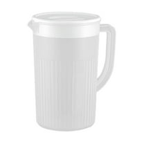 Hiroekza Water Pitcher with Lid and Spout 2L Plastic Pitcher for Coffee, Juice, and Homemade Beverage - Eco-Friendly, BPA-Free, Wide Mouth for Easy Cleaning White