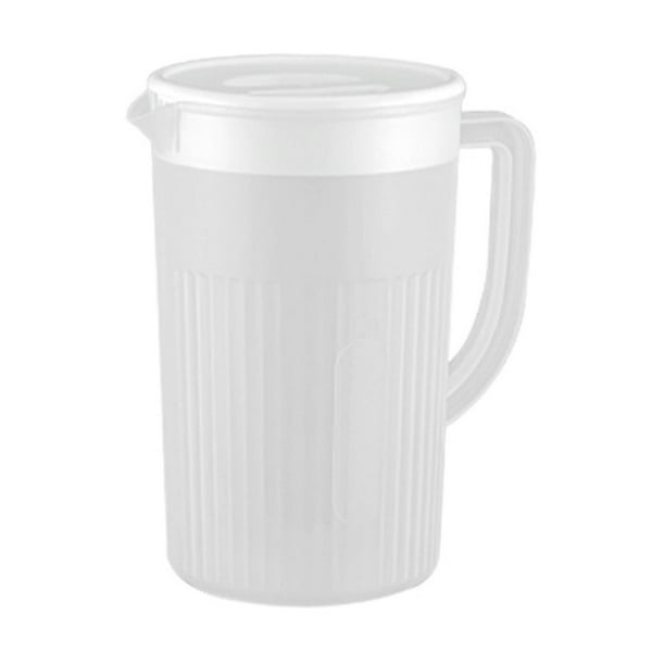 Pisexur Batería de cocina Hervidor de agua fría con tapa, jarra ecológica para mezclar bebidas frías y calientes, limonada, té helado, color blanco para la cocina del hogar
