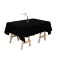 thumbnail image 1 of Mantel negro de 59.8 x 83.9 in, rectangular, para mesa de 4 pies, resistente a las arrugas, lavable, de poliéster, para comedor, fiesta y camping   JM, 1 of 5