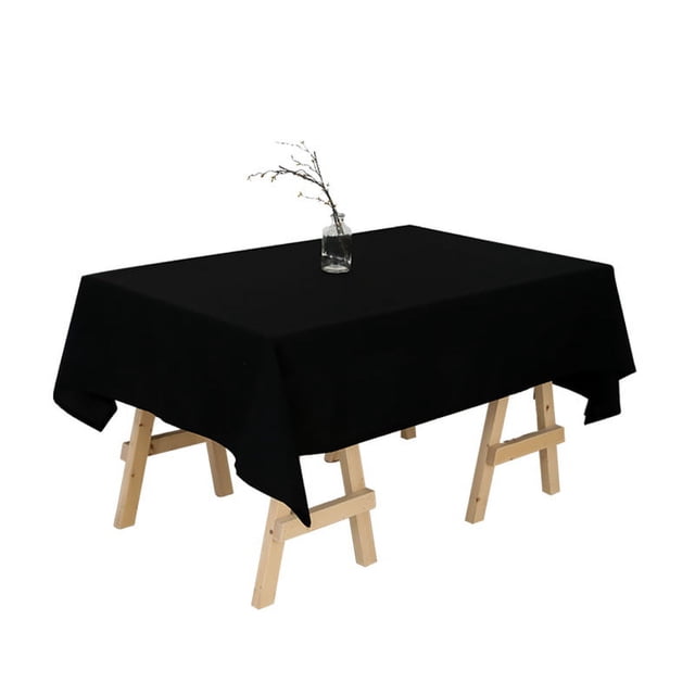 Mantel negro de 59.8 x 83.9 in, rectangular, para mesa de 4 pies, resistente a las arrugas, lavable, de poliéster, para comedor, fiesta y camping JM