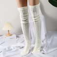 thumbnail image 1 of Calcetines de mujer de lana de tubo largo de punto hasta la rodilla de moda moda moda, 1 of 6
