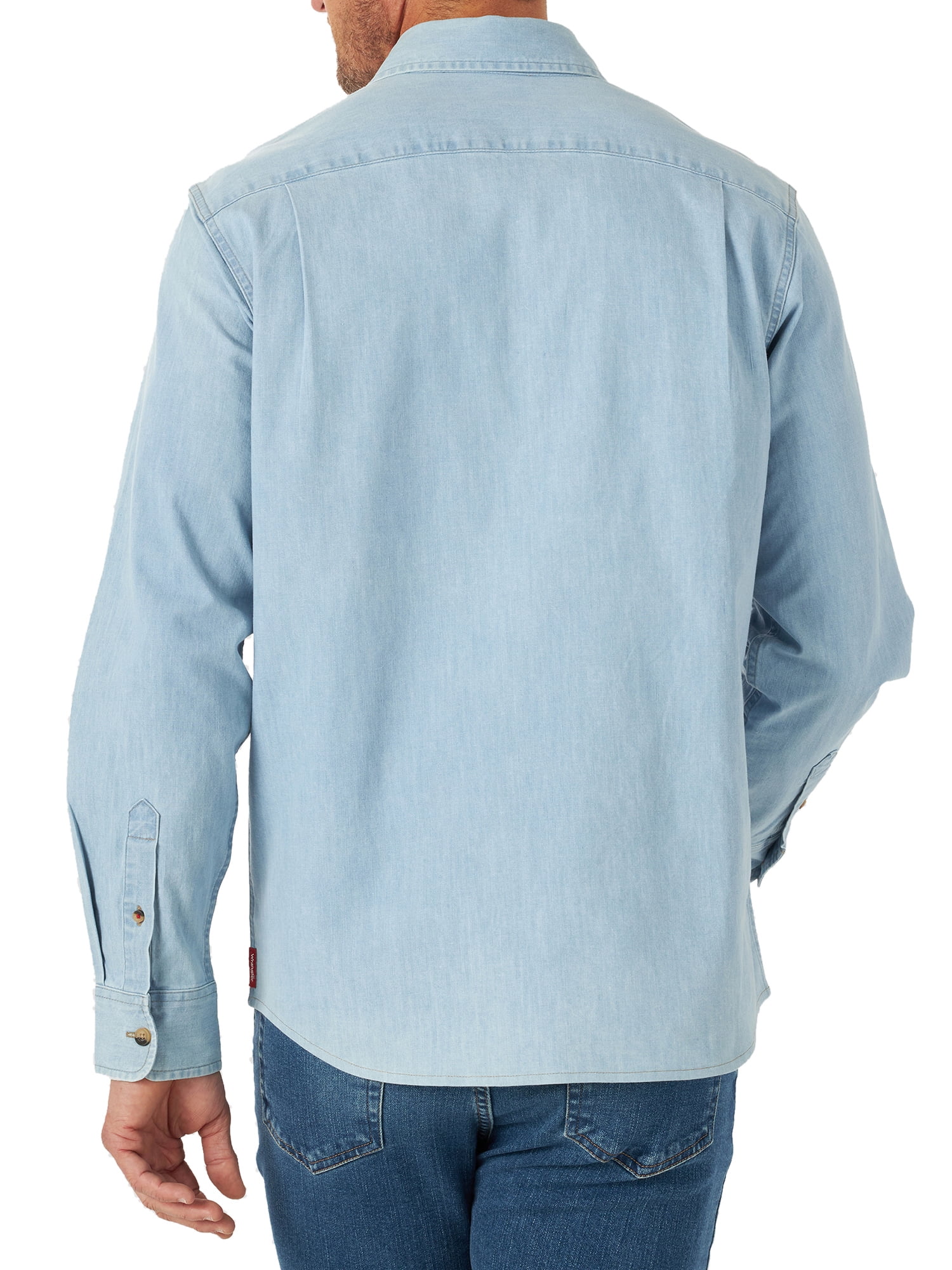 Wrangler Men's Long Sleeve Epic Soft Relaxed Fit Denim Shirt