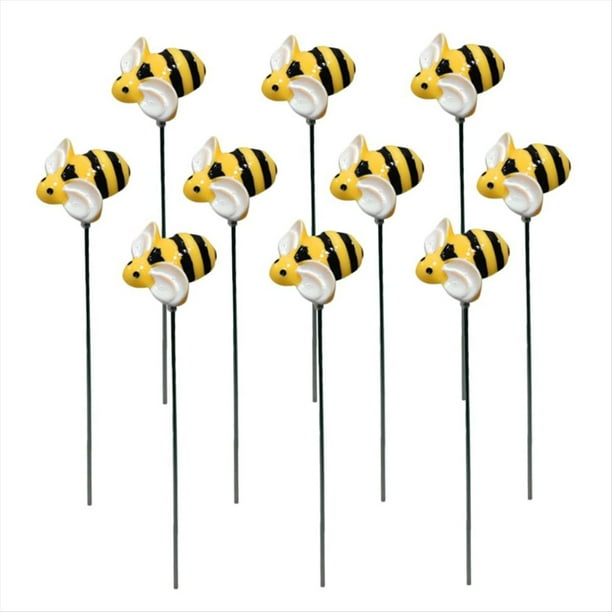 10 Uds. de Abejitas Enchufables, Estacas de Jardín, Decoración de Estacas, Estacas de Jardín, Estacas de Jardín, Letrero de Abejas, Estacas de Jardín Decorativas
