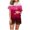 Watermelon Red, variant on Chbgutlmr 2 Piece Sets for Women Lapel Neck Button up Short Sleeve Tops Loose Comfy Shorts Gradient Color Outfits