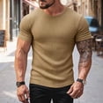 thumbnail image 2 of biudgviw Men's Muscle T-Shirt Summer Textured Short Sleeve Athletic Shirts Casual Stylish Crewneck Slim Fit Tops for Gym Workout, 2 of 7