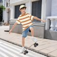 thumbnail image 7 of EnJoCho Boys Striped T Shirt Summer Cute Crew Neck Short Sleeve Tops Tween Cotton Casual Basic Soft Oversized Trendy Light Tees Boys Oversized Cotton T Shirt, 7 of 7
