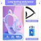 thumbnail image 3 of KERHAND Auriculares Bluetooth con cancelación de ruido para niños,Auriculares plegables para gatos con oreja con luz LED,Auriculares con orejas de gato para niños pequeños con micrófono/tarjeta TF,Aur, 3 of 5