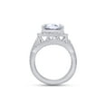 thumbnail image 3 of AFFY 3.50CT Cushion & Round Moissanite Diamond Halo Bridal Rings Set 14K White Gold over Silver-7.5, 3 of 6
