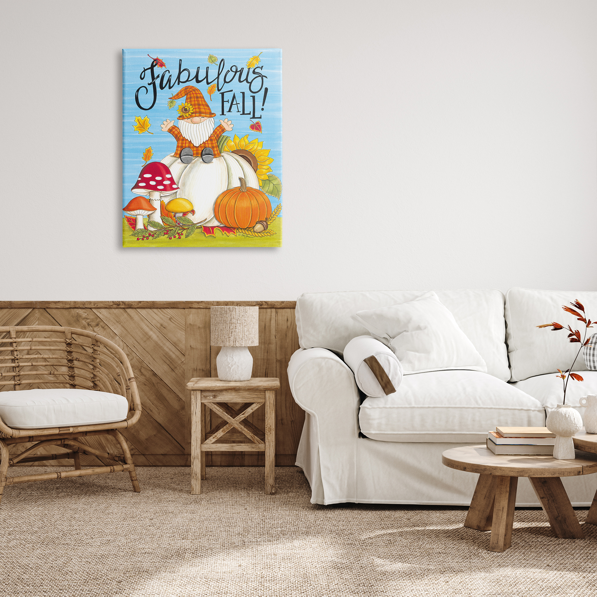 Stupell Industries Fabulous Fall Gnome Holiday Painting Gallery Wrapped Canvas Print Wall Art, 30 x 40