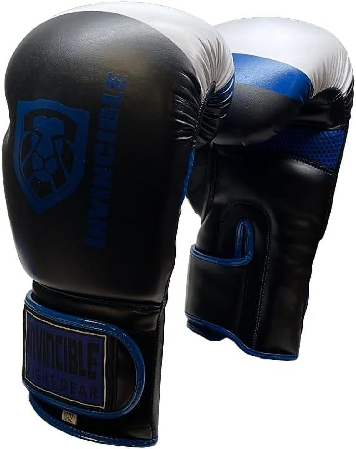 Invincible Fight Gear Standard Leather Hook and Loop Training Boxing Gloves in Ideal for Boxing, Kickboxing, Muay Thai, MMA for Men Women and Kids