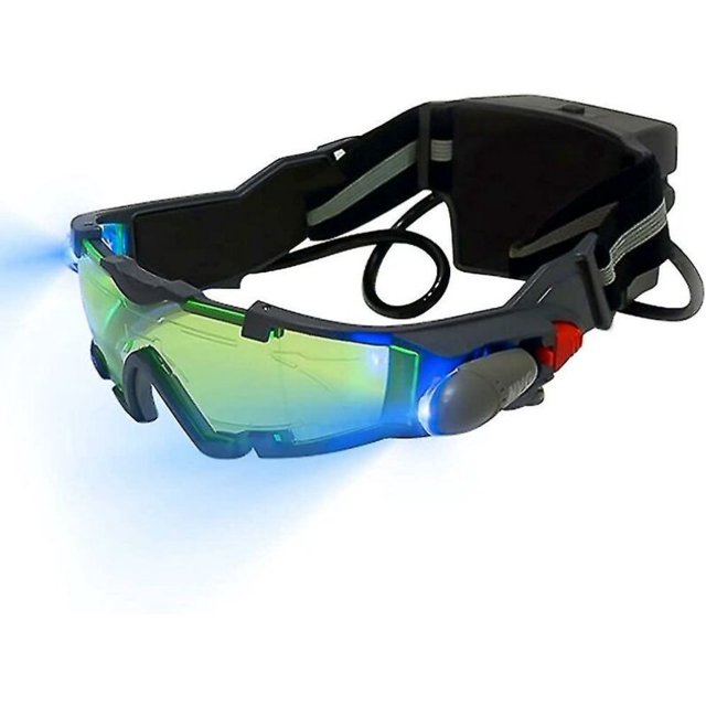 Gafas de visión nocturna para niños, gafas de visión nocturna LED ajustables con lente verde retráctil, gafas de visión nocturna espía