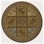 Couristan Covington Floral Paisley Rug In Neutrals-Blue - (7 Foot 10 Inch Round)