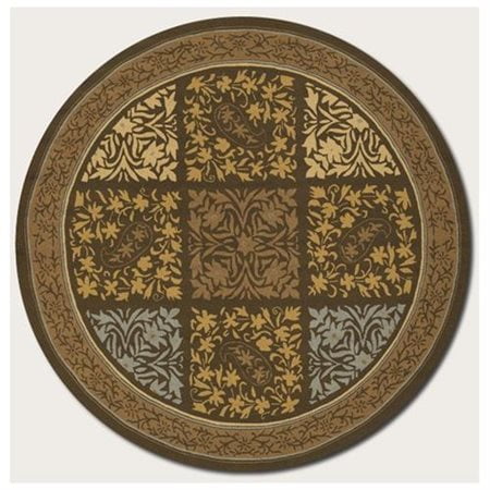 Couristan Covington Floral Paisley Rug In Neutrals-Blue - (7 Foot 10 Inch Round)