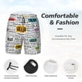 thumbnail image 3 of Kdxio Hello Print Mens Swim Shorts with Mesh Lining, Breathable and Quick-Drying, Adjustable Waist, Privacy Pocket-Small, 3 of 6