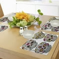 thumbnail image 4 of Ambesonne Colorful Place Mats Set of 4, Skull Celebration, Standard Size, Yellow White Black, 4 of 6