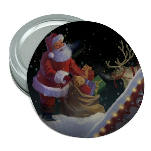 Christmas Holiday Santa Rooftop Magic Round Rubber Non-Slip Jar Gripper Lid Opener