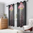 thumbnail image 2 of Yayeee Window Curtains Light Filtering 63"x42" Grommet Panel Pair Home Living Room Decor, UFO with Hearts Pattern, 2 of 7
