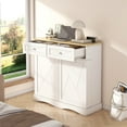 thumbnail image 4 of Modfurne 12 Gallon Tilt Out Trash Can Cabinet, Kitchen TrashCan Cabinet, Wood Hidden Tilt-Out Recycling Pantry for Kitchen and Living Room, White, 4 of 9