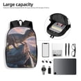 thumbnail image 4 of Salouo Sunset Cliff Dinosaur Print Travel Laptop Backpack,17Inch Casual Bag with Side Pockets for Men & Women Stylish Daypack for Weekender/Business/Hiking-One Size, 4 of 6