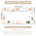 thumbnail image 3 of 1 Pcs Bee and Flower License Plate Frame, License Plate Cover for Car Decorative Parts, Aluminum License Plate Bracket Holder Rust-Proof Weather-Proof for US Standard Car, 3 of 9