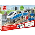 thumbnail image 2 of Hape: Passenger Train Set - Figure 8 Track Railway Set, Wooden Toy, 2 Magnetic Linking Trains, 2 Posable Figures & Accessories, Kids Ages 3+, 2 of 6