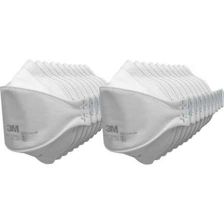 3M Aura N95 Particulate Respirator 9205 - Recommended for: Face - Lightweight, Soft, Comfortable, Adjustable Nose Clip, Disposable, Advanced Electret Media - Adult Size - Airborne | Bundle of 5 Packs