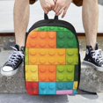 thumbnail image 6 of Salouo Colorful Building Blocks Print Travel Laptop Backpack,17Inch Casual Bag with Side Pockets for Men & Women Stylish Daypack for Weekender/Business/Hiking-One Size, 6 of 6