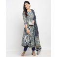 thumbnail image 3 of Rajnandini Women's Pure Cambric Cotton Printed Kurta Set with Dupatta (JOPLVL218-4XL_Blue_4XL), 3 of 5