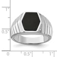 thumbnail image 3 of Sterling Silver Rhodium-plated Men's CZ & Onyx Ring, 3 of 6