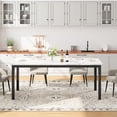 thumbnail image 4 of Qinaqin cm de Profundidadining Mesa para 6 People Farmhouse Madera Kitchen Rectángulo Furniture con Metálico Legs Profundidad Conference Tables Escritorio para, 4 of 7