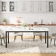 thumbnail image 3 of 70.8-pulgada long dining mesa para 4 - 6 people: grande rectangle wood kitchen mesa con sturdy metal legs y round-cornered blanca marble para moderno industrial dining room, 3 of 7