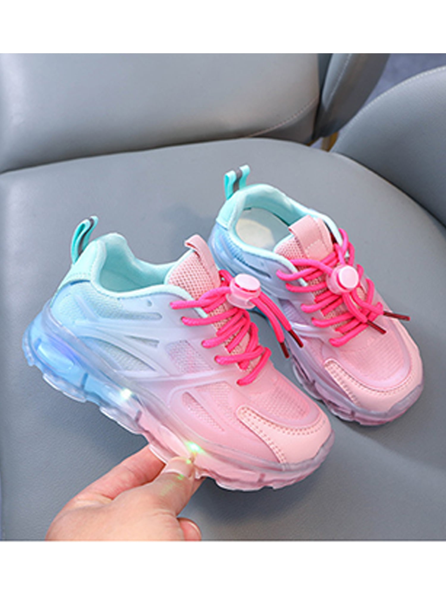 SIMANLAN Kids Sneakers Comfort Breathable Boys Athletic Running Shoe Fashion Children Pink Trainers 13C Shoes Sport Girls
