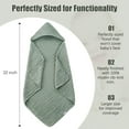thumbnail image 4 of 2 Pack Hooded Baby Towels - 100% Muslin Cotton for Newborns, Infants, Toddlers - Large 32x32Inch Size - Highly Absorbent and Essential for Newborn Care, 4 of 6
