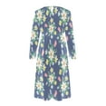 thumbnail image 5 of Vendredi Fou TIMIFIS Robe Maxi pour Femmes d'Automne à la Mode, Manches Longues, Col en V, Décontractée, Ample, Longue, avec Poches, Robe de Retour à la Maison, 5 of 5