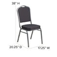 thumbnail image 3 of Emma + Oliver 4 Pack Crown Back Stack Banquet Chair in Black Pattern Fabric - Silver Vein Frame, 3 of 12