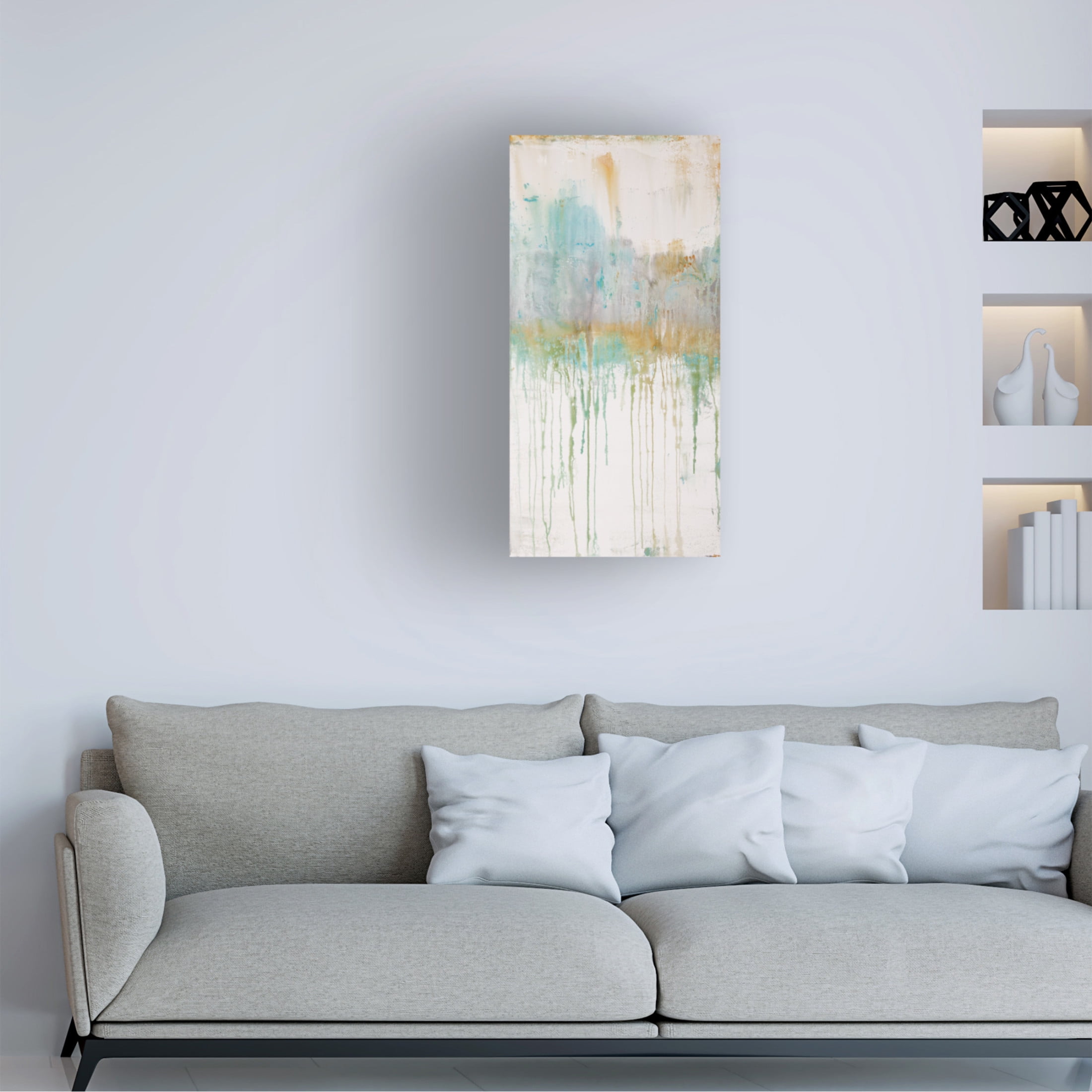 Canvas Wall Art - Hilary Winfield 'Asthenosphere 2 Canvas 2' Wall Art for Living Room, Bedroom, or Office Décor by Trademark Fine Art - 12 x 24 Inches