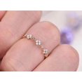 thumbnail image 5 of 0.50 Carat Moissanite Diamond Wedding Ring Solid 10k Rose Gold Half Eternity Milgrain Floral Anniversary ring Promise Ring, 5 of 6