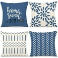 thumbnail image 1 of Fundas de almohada YCOLL, tela moderna de lino para sofá, 45 x 45 cm, azul claro, 1 of 5