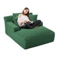 thumbnail image 7 of Aukfa 66" Oversized Chaise Lounge Chair, Corduroy Sleeper Sofa with 3 Pillow for Living Room,Green, 7 of 7