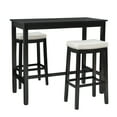 thumbnail image 2 of Linon Claridge Black and White Faux Leather 3-Piece Bar Height Tavern Set with Chairs, 2 of 5
