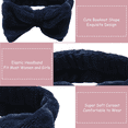 thumbnail image 3 of Diademas de belleza para mujer, extra suaves y ultra absorbentes, cómodas para lavar maquillaje, ducha, cuidado de la piel facial, spa, banda gruesa para el cabello para niñas, azul marino, 3 of 5