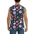 thumbnail image 4 of Uemuo Floral Rabbit Pattern Men's Sleeveless T-Shirt,Muscle Athletic Tank Top, Moisture-wicking Quick-dry Breathable Classic Tee Top for Gym Run Outdoor Sports-3X-Large, 4 of 8