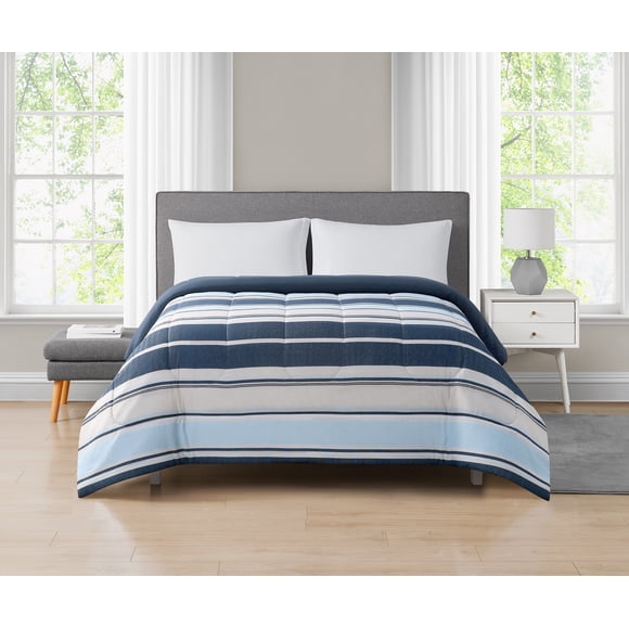 Mainstays Stripe Reversible Comforter Twin