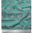 thumbnail image 1 of Soimoi Modal Satin Fabric Peacock Block Decor Fabric Printed Yard 42 Inch Wide, 1 of 1
