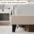 thumbnail image 5 of Shininglove King Tufted Bed Frame, Upholstered Platform Bed Frame with Wood Slat Support, Easy Assembly, No Box Spring Needed, Beige, 5 of 7