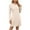 #337-Beige, variant on Roncen Women's Solid Round Neck T-Shirt Dress - Long Sleeve Casual Mini Dress with Side Slit & Comfort Fit