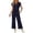 Navy, variant on Purcolt Womens Two Piece Lounge Sets Summer Casual V Neck Tunic Tops with Elastic Waist Pants Lightweight Business Work Office Matching Outfits Set