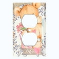 thumbnail image 2 of Metal Light Switch Wall Plate Outlet Cover (Teddy Bear Love Heart Flower Bouquet Present Butterfly Wreath - Single Duplex), 2 of 2