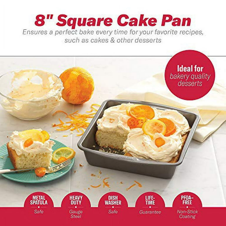 Square Cake Pan, 8 Inch Nonstick Cake Pan
