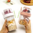 thumbnail image 5 of Taza de cereales para llevar, taza de yogur con cuchara para llevar, taza de yogur para llevar a prueba de fugas de 310ML + 560ML, fiambrera apta para lavavajillas, taza de cereales para, 5 of 5
